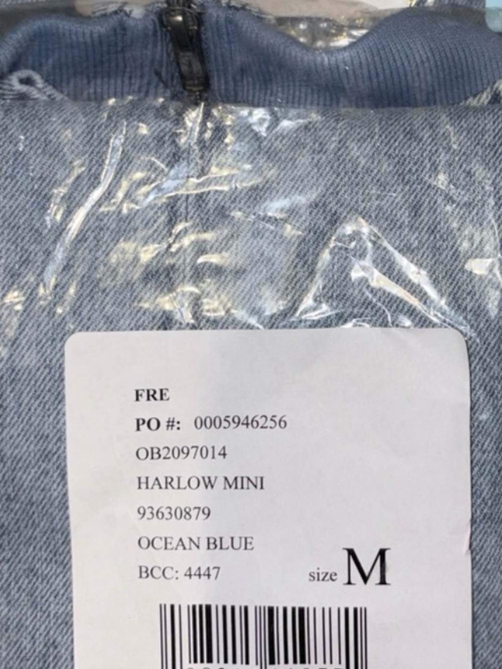NWT Free People x We The Free Harlow Denim Mini Dress in Ocean Blue - Picture 9 of 14